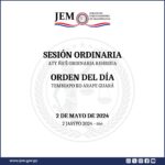Orden del día para la Sesión Ordinaria de fecha 2 de mayo de 2024