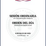Orden del Día para la Sesión Ordinaria de fecha 8 de mayo de 2025