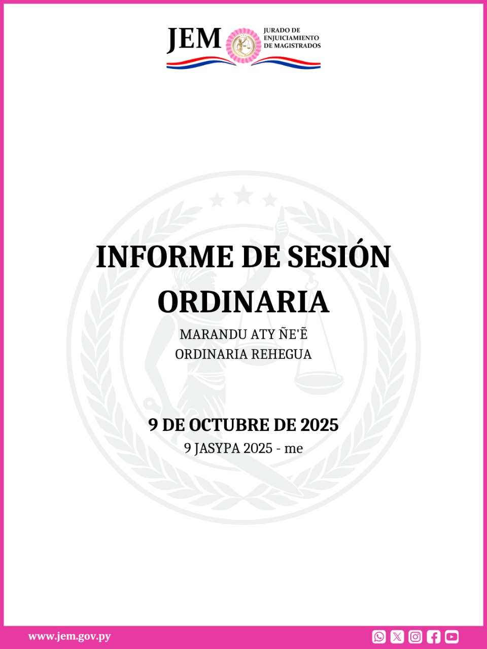Decisiones adoptadas en Sesión Ordinaria de fecha 9 de Octubre de 2025