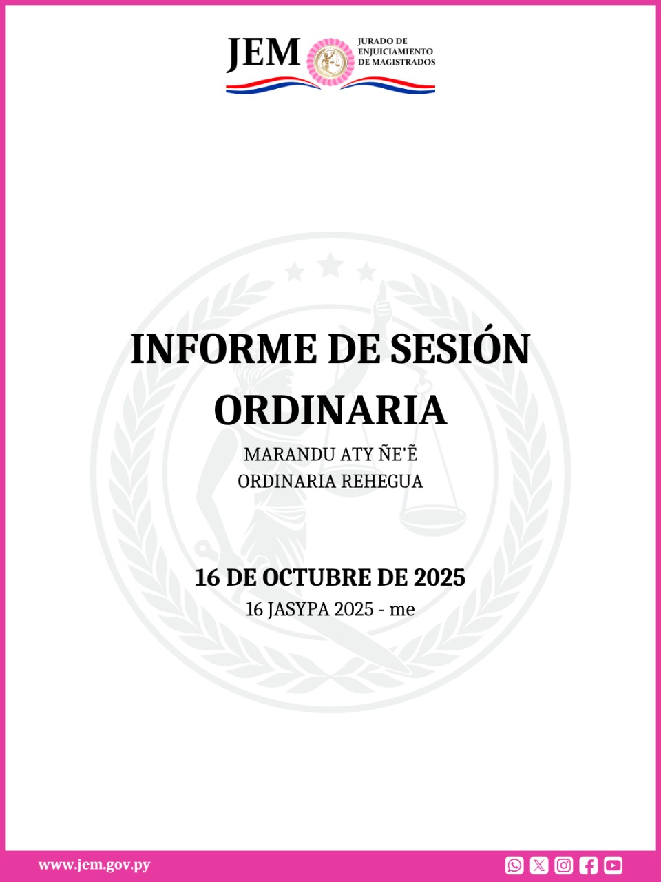 Decisiones adoptadas en Sesión Ordinaria de fecha 16 de Octubre de 2025