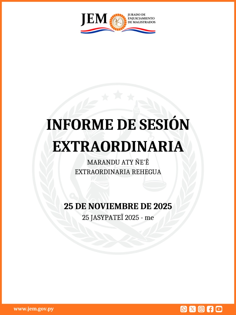 Decisión adoptada en Sesión Extraordinaria de fecha 25 de Noviembre de 2025