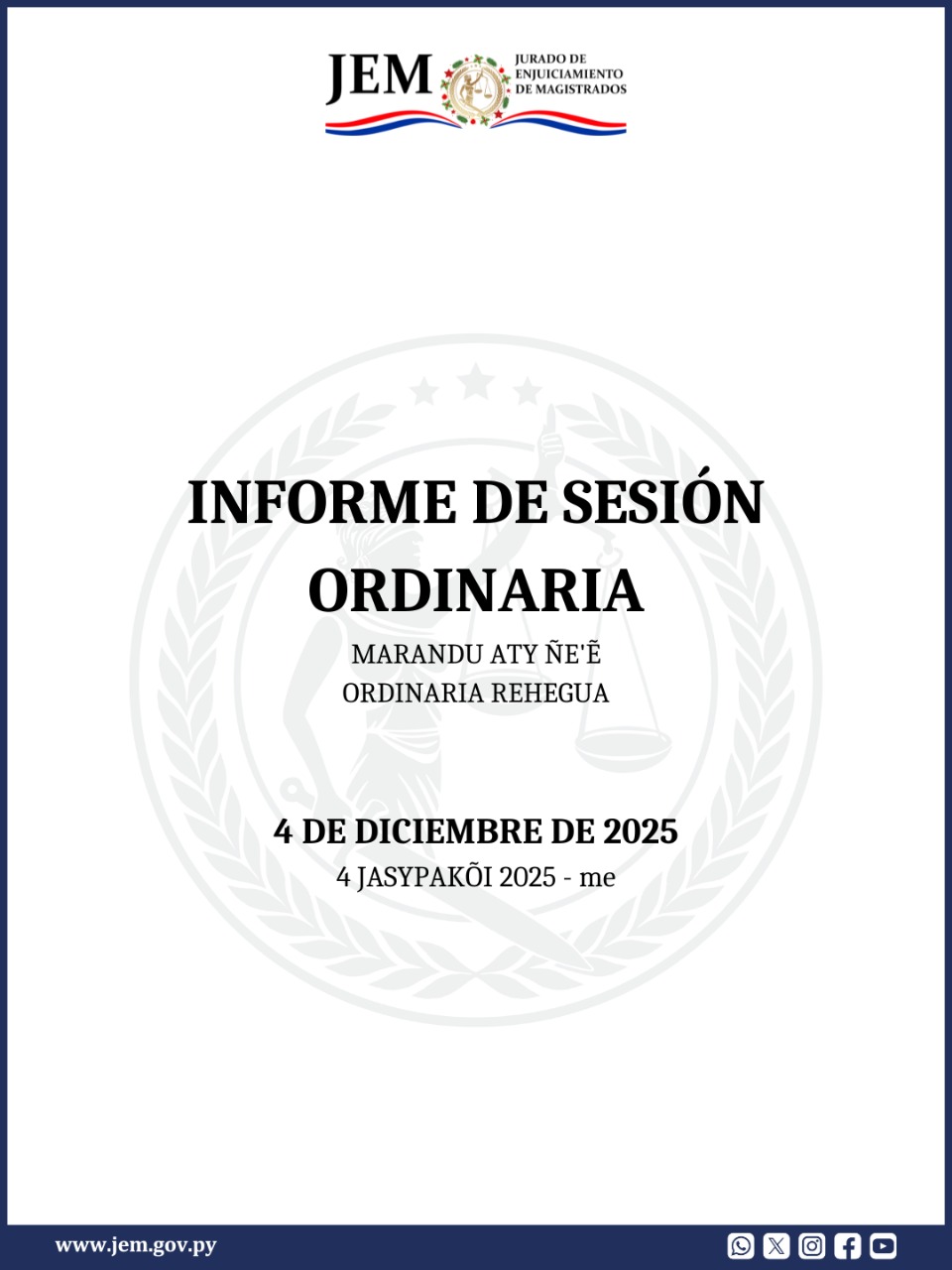 Decisiones adoptadas en Sesión Ordinaria de fecha 4 de Diciembre de 2025