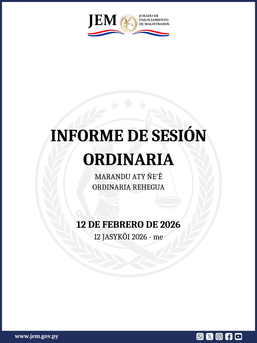 Decisiones adoptadas en Sesión Ordinaria de fecha 12 de febrero de 2026
