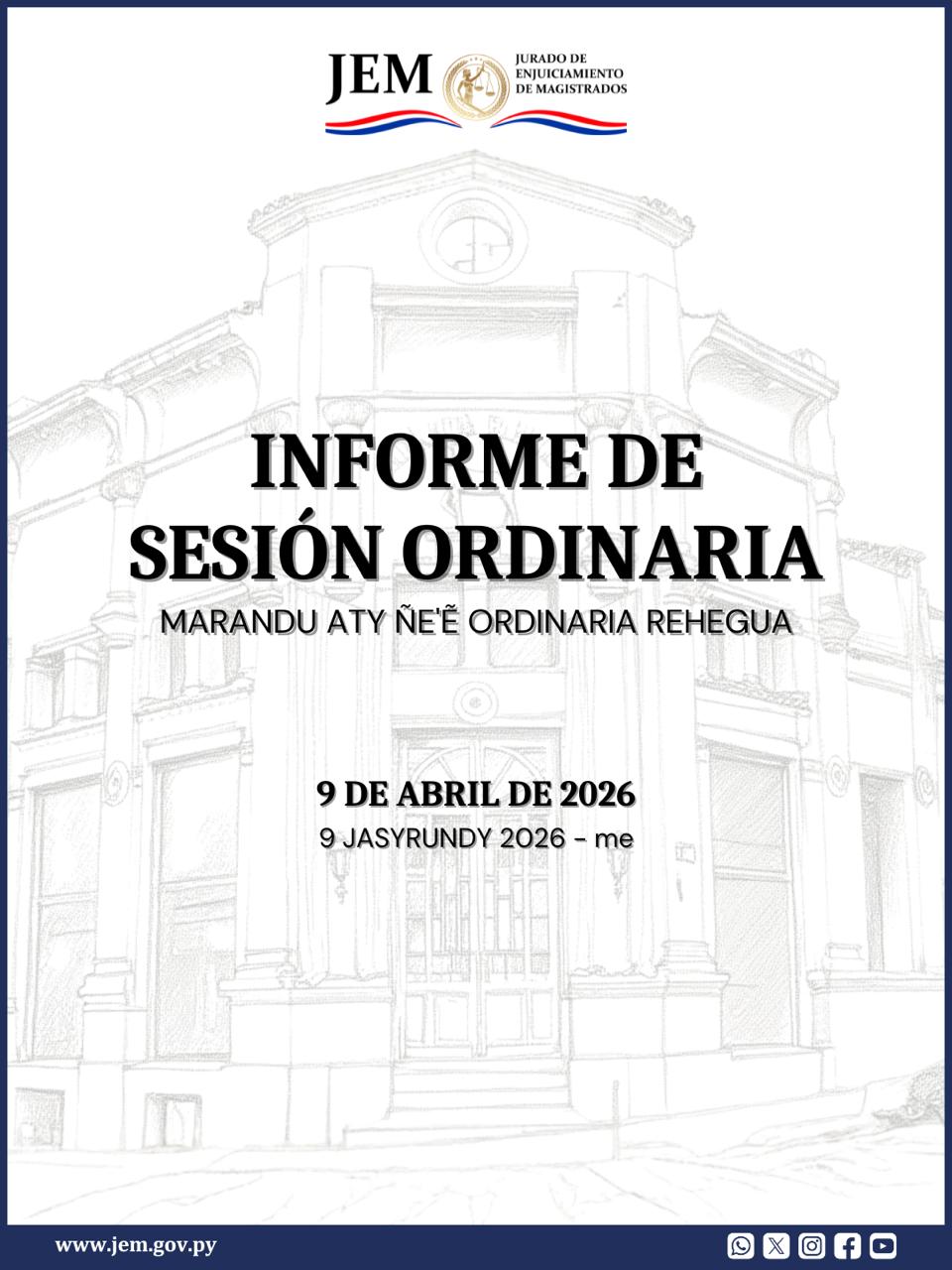 Decisiones adoptadas en Sesión Ordinaria de fecha 09 de abril de 2026