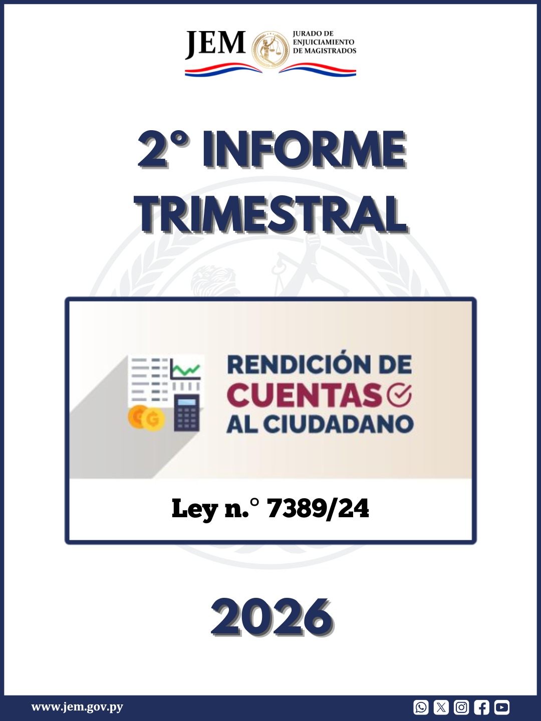 JEM fortalece la transparencia con la presentación de su Segundo Informe Trimestral de Rendición de Cuentas